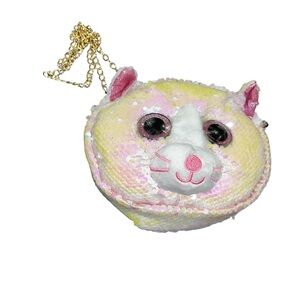 Ty beanie sequins pink cat purse crossbody bag gold chain y2k